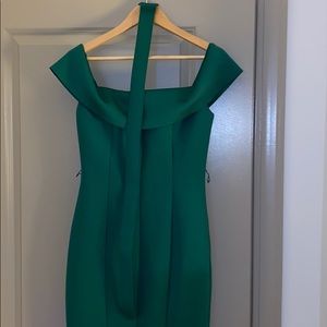 Badgley Mischka green scuba dress! Size 6.